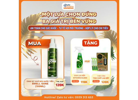 🎁 Chương trình khuyến mãi khi mua sản phẩm Smell Gone 100ml
